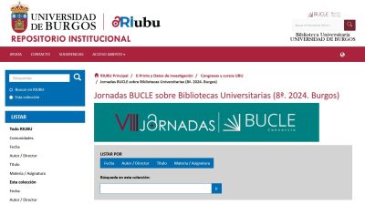 Comunicaciones VIII Jornadas BUCLE en RIUBU